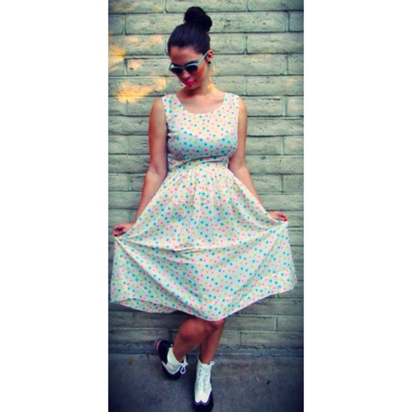 Vintage 1950’s Polka Dot Party Dress - Picture 4 of 8